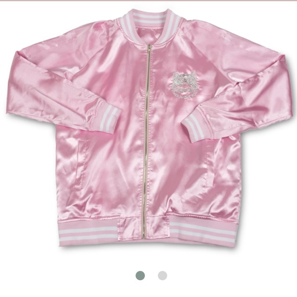 Monmoncats Jackets & Blazers - ✨MonMonCats✨ Pink Silk Varsity Jacket
